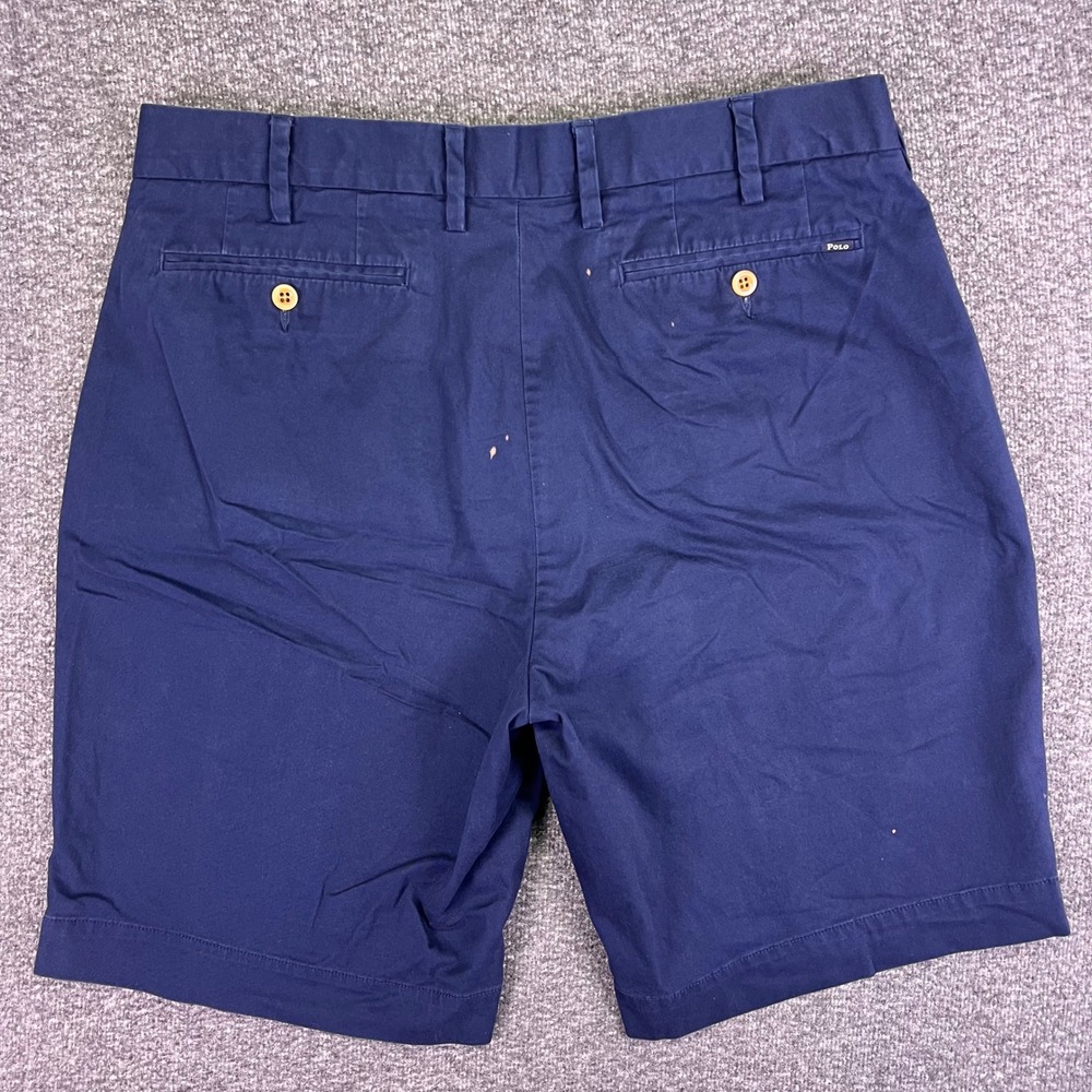 Polo Ralph Lauren Chino Shorts Mens 34 Navy Blue Stretch Classic Fit Casual Prep